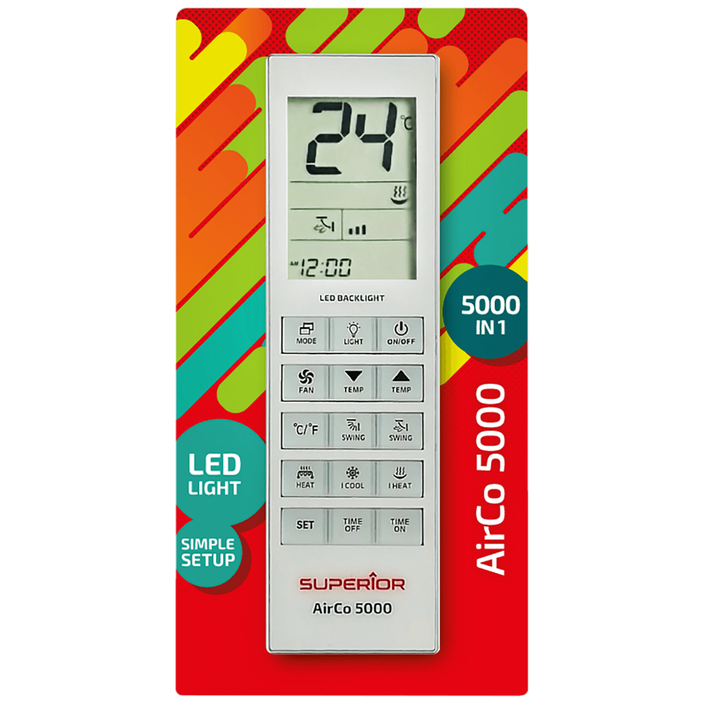 Daljinski upravljač SUPERIOR AirCo 5000 in 1 (univerzalni za klima uređaje, LCD ekran, 5000 kodova)-1