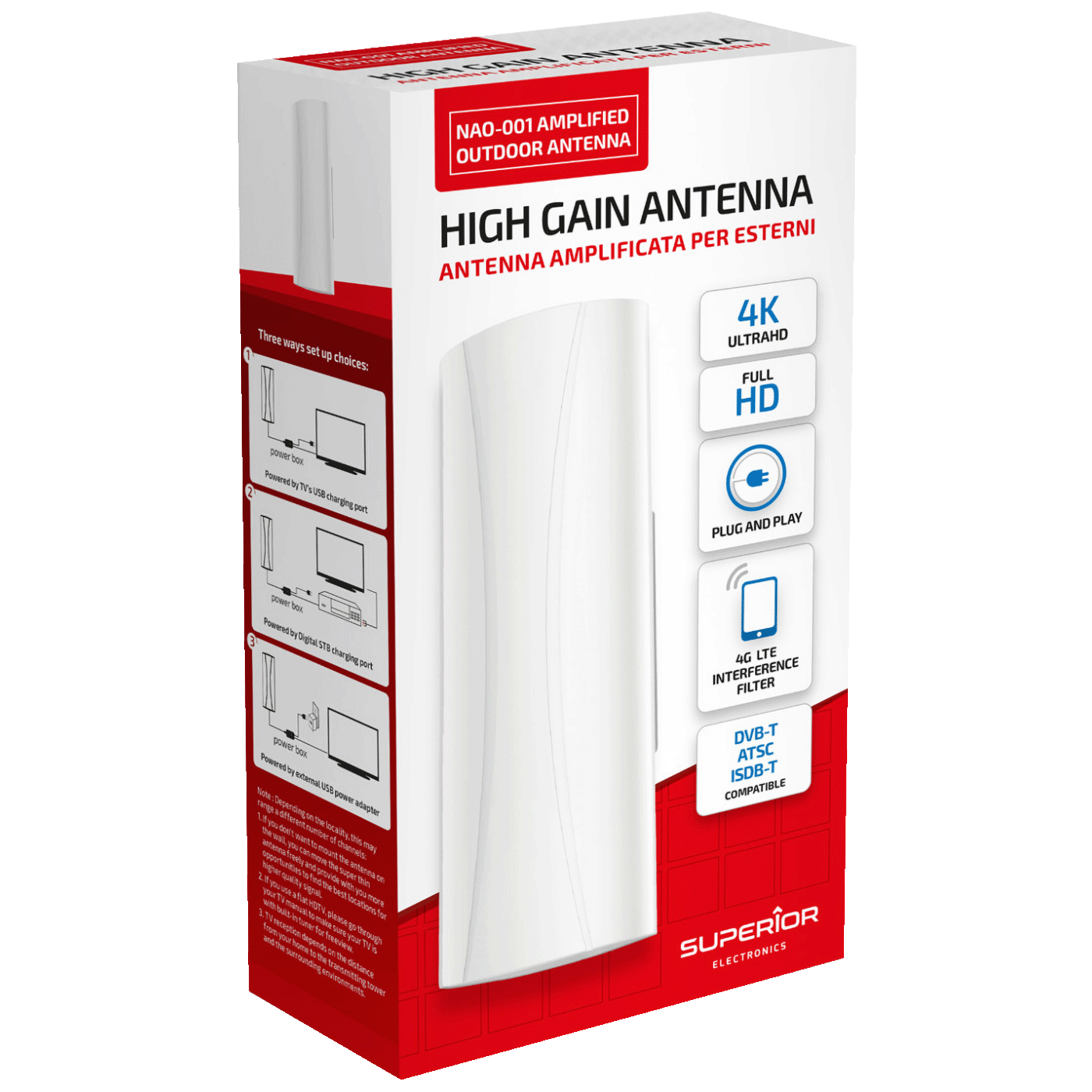 SUPERIOR TV antena vanjska s pojačalom NAO-001,5G LTE filter-2