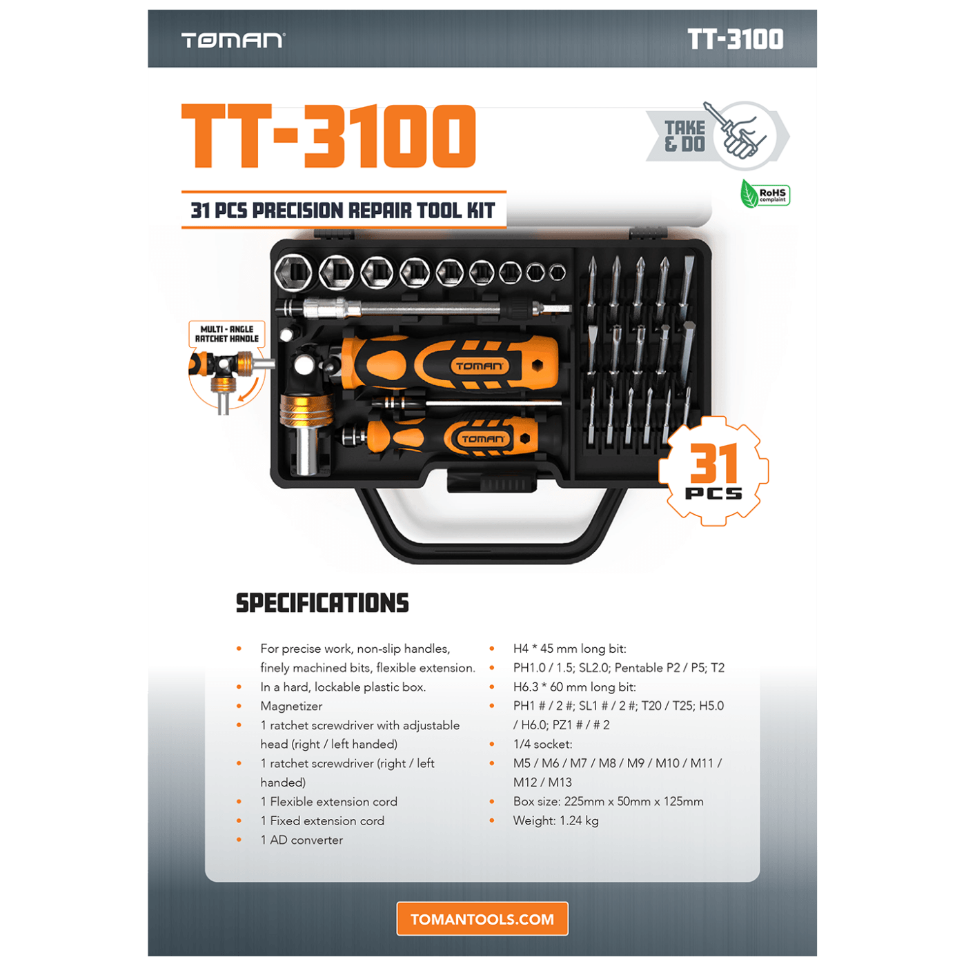 Toman Set alata, za precizne popravke, 31 kom - TT-3100-5