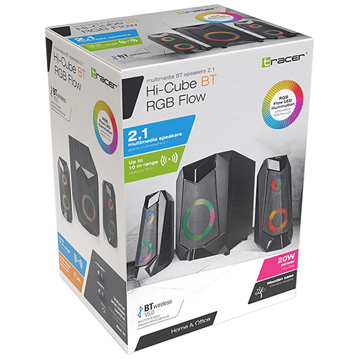 Tracer Zvučnici 2.1 sa RGB osvjetljenjem, Bluetooth - HI-CUBE 2.1 RGB FLOW-1