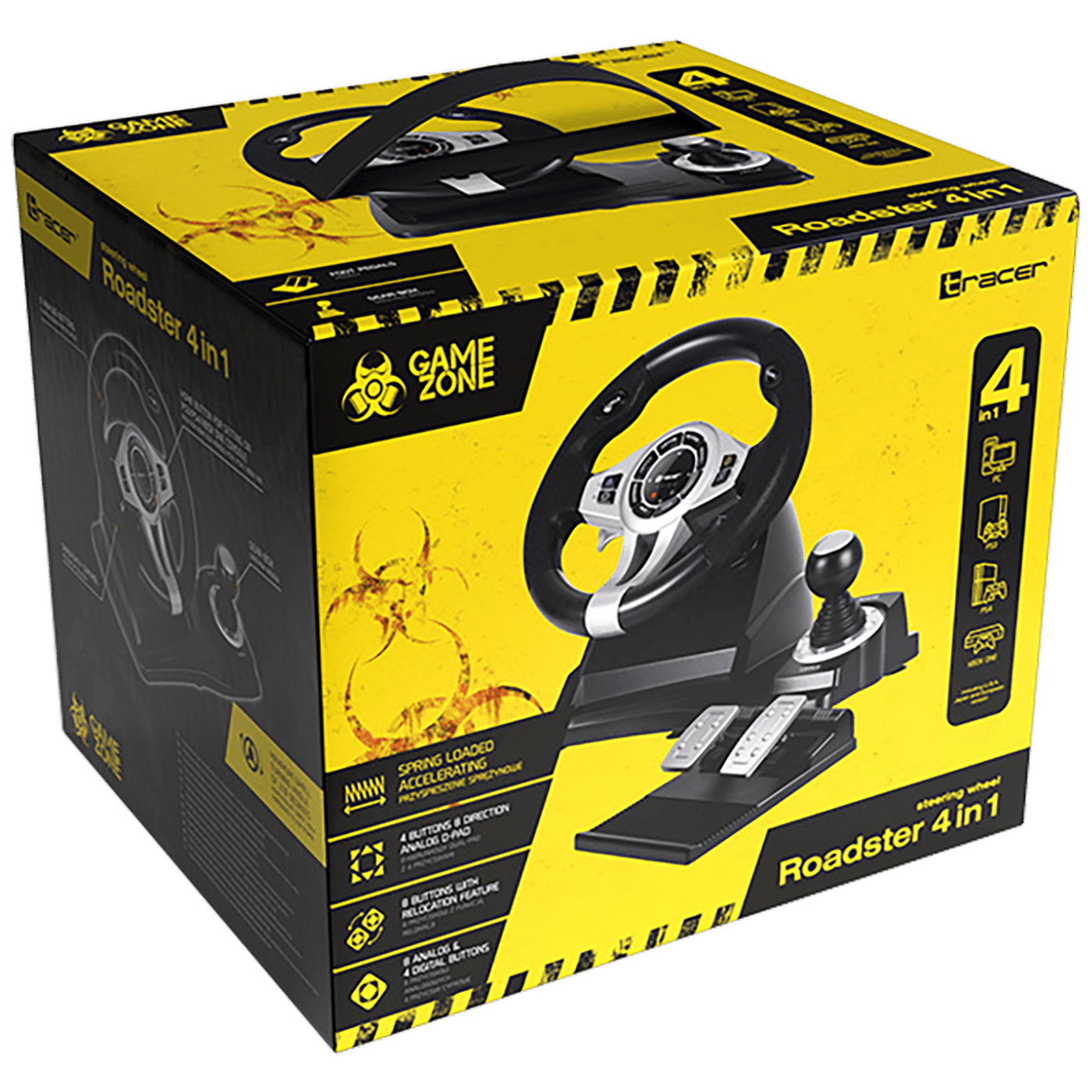 Tracer Gaming volan, 4u1, PC / PS2 / PS4 / X Box ONE - STEERING WHEEL ROADSTER 4 IN 1-1