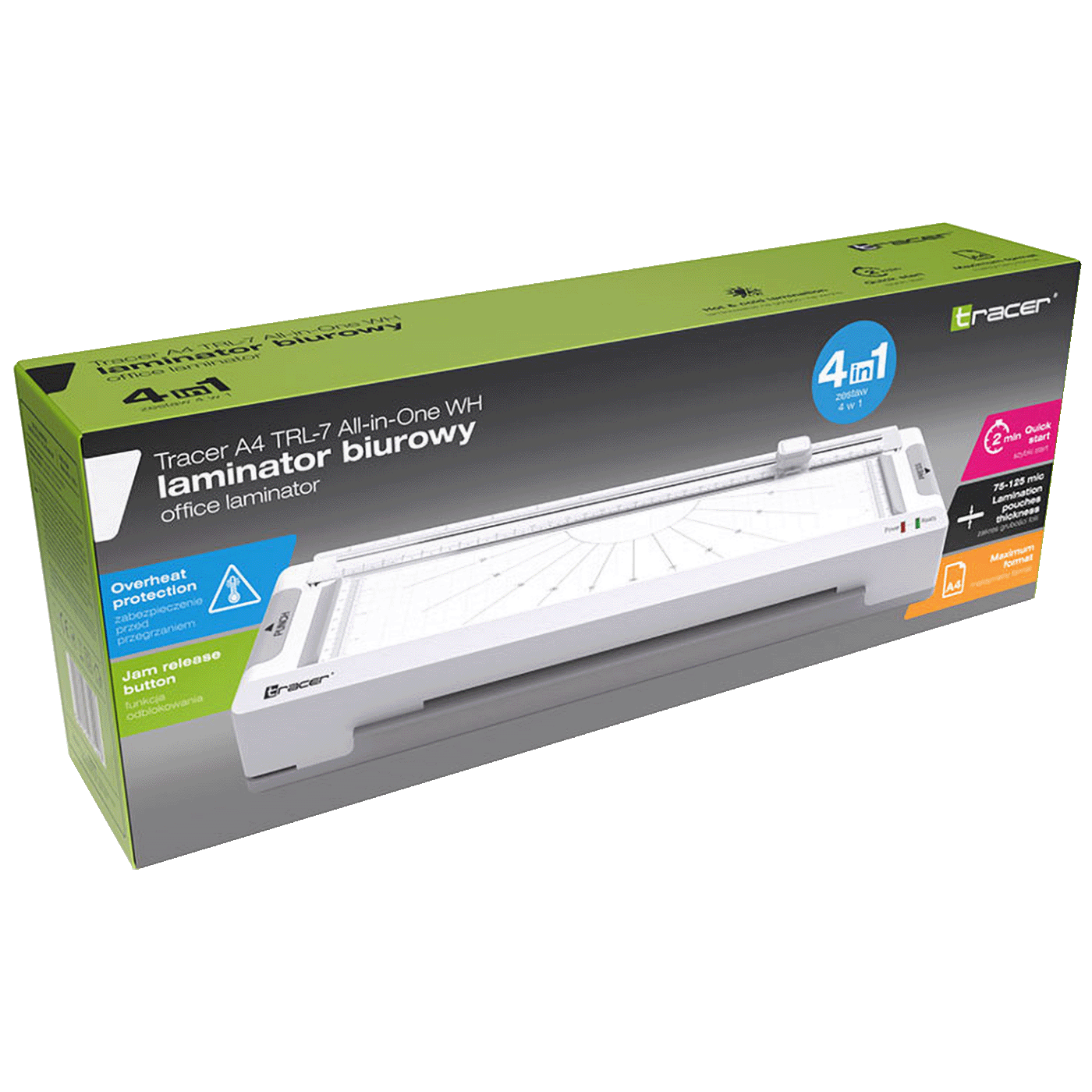 Tracer 4uq Laminator / Plastifikator / Resac A4 - TRACER A4 TRL-7 ALL-IN-ONE WH-3