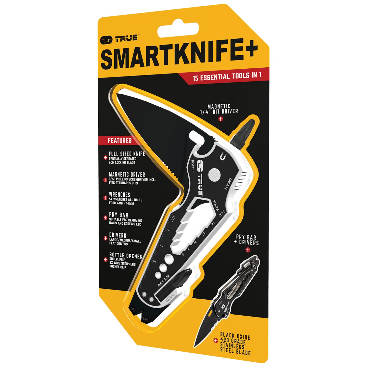 True Džepni nož na preklapanje, 15 alata, Smartknife + - TU6869-1