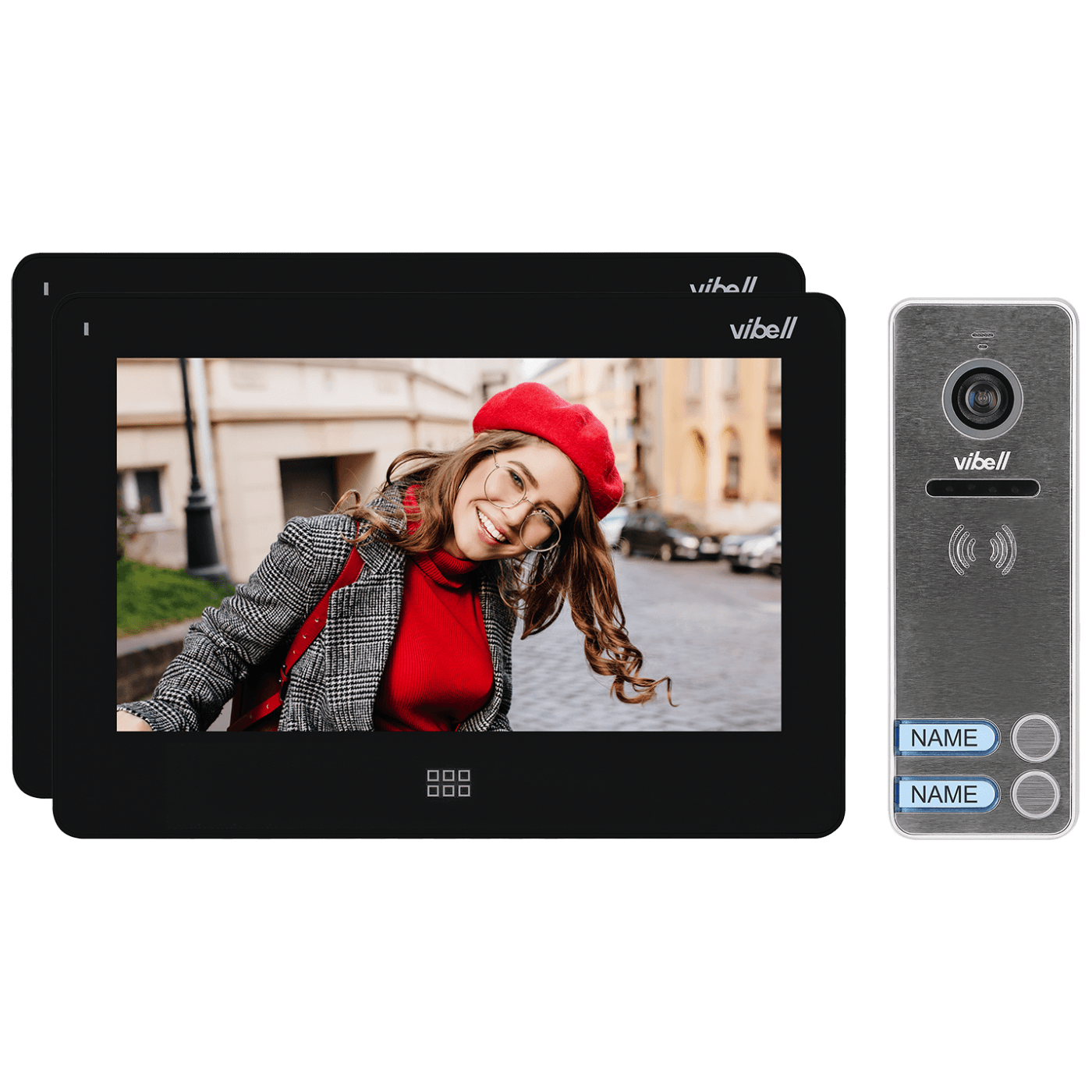 Video interfon VIBELL Felis Memo Multi2 2 x 7" set