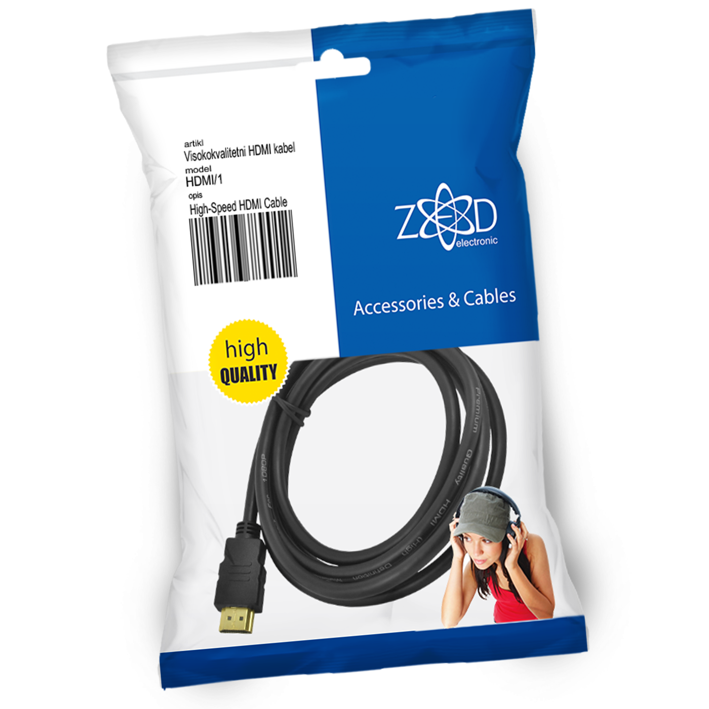 HDMI kabel, 1.0 met, ver. 1.4 - HDMI/1