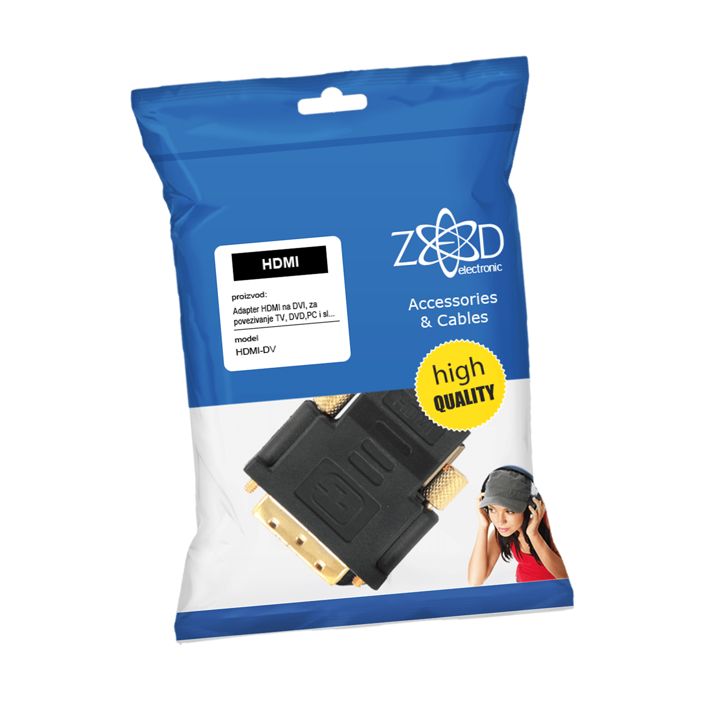 ZED electronic Adapter HDMI na DVI - HDMI-DV-0