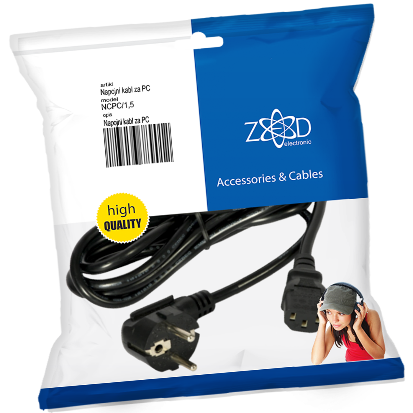 ZED electronic Kabel napojni, za PC, 1.8 met - NCPC/1,5-0
