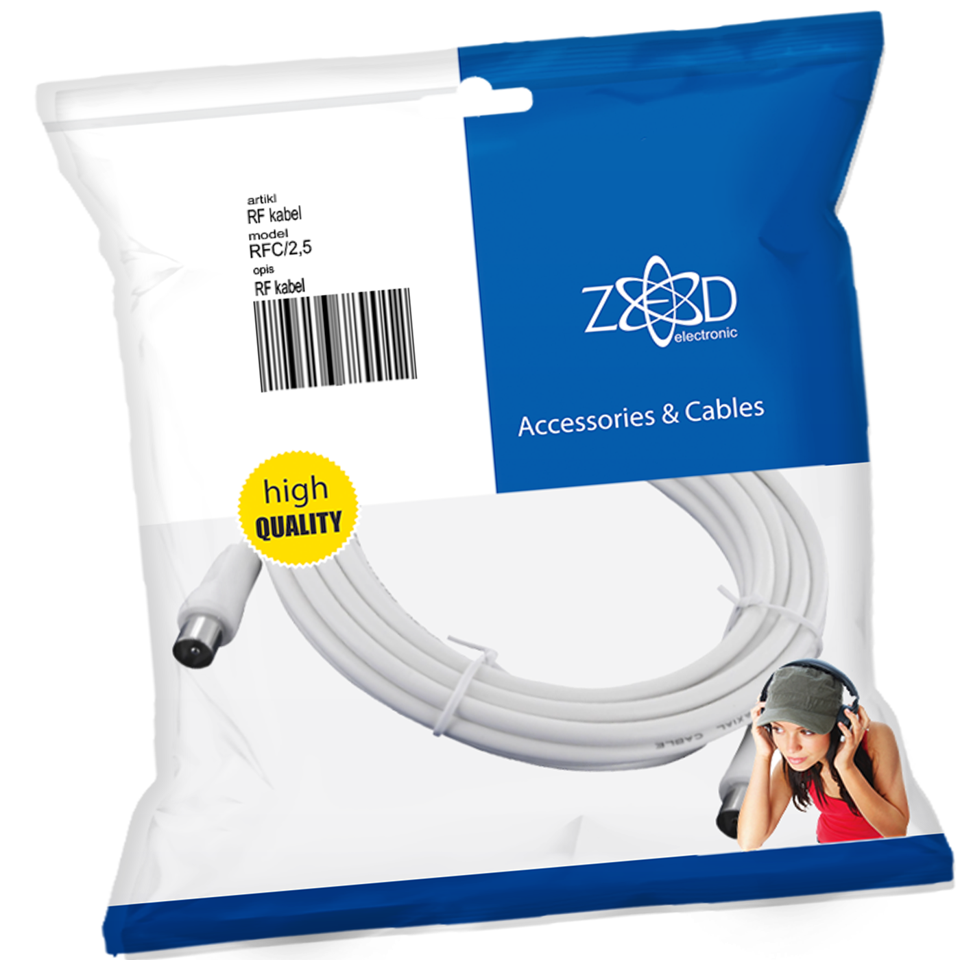 ZED electronic Antenski kabel sa RF - konektorima, 2.5 met - RFC/2,5-0