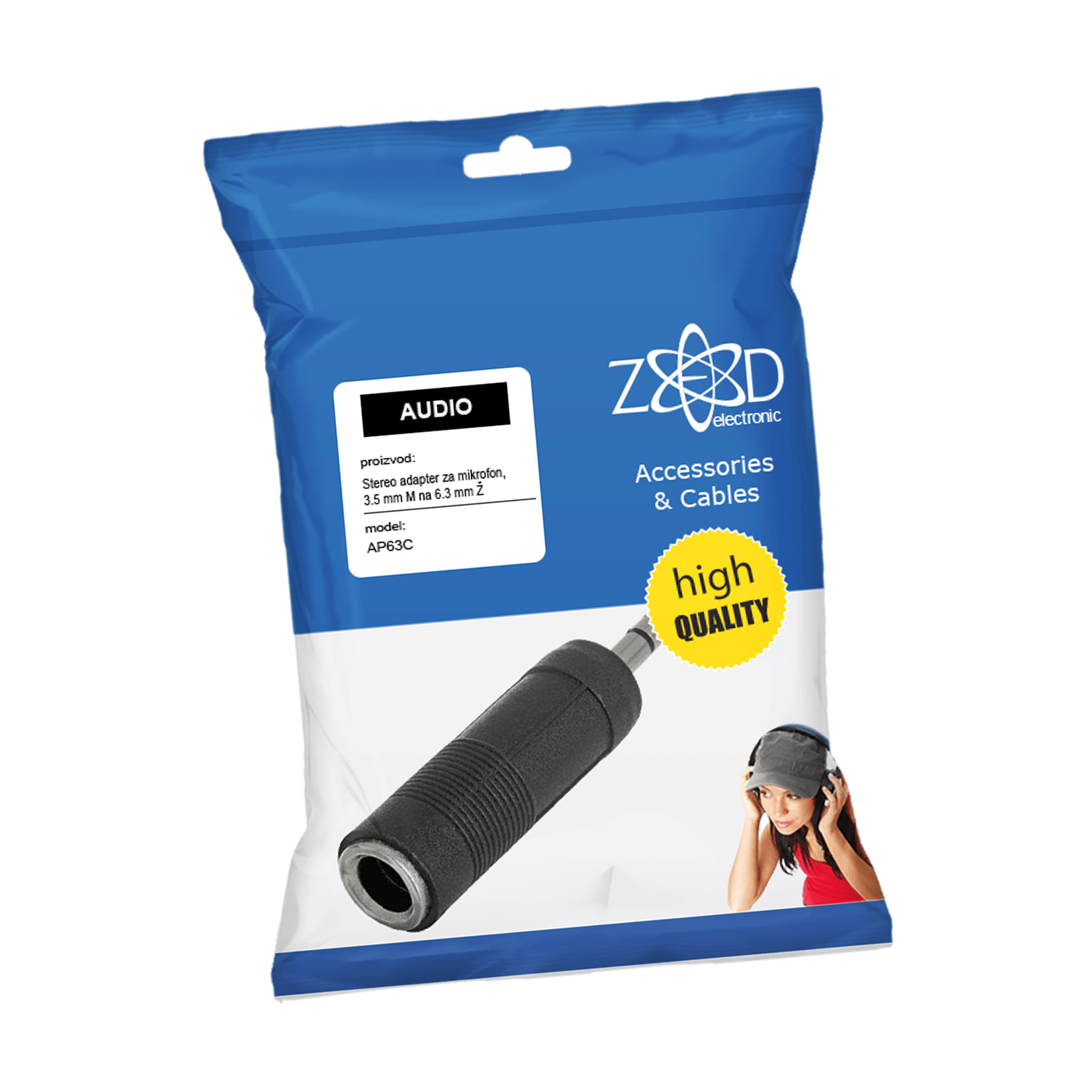 ZED electronic Adapter 3.5 mm M na 6.3 mm Ž, stereo - AP63C-0