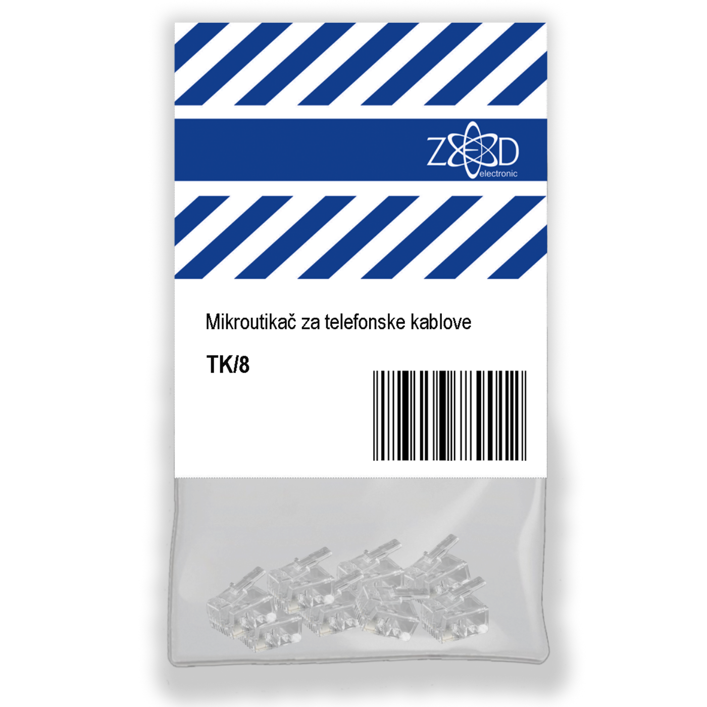 ZED electronic Telefonski konektor, blister pakiranje 8 komada - TK/8-0