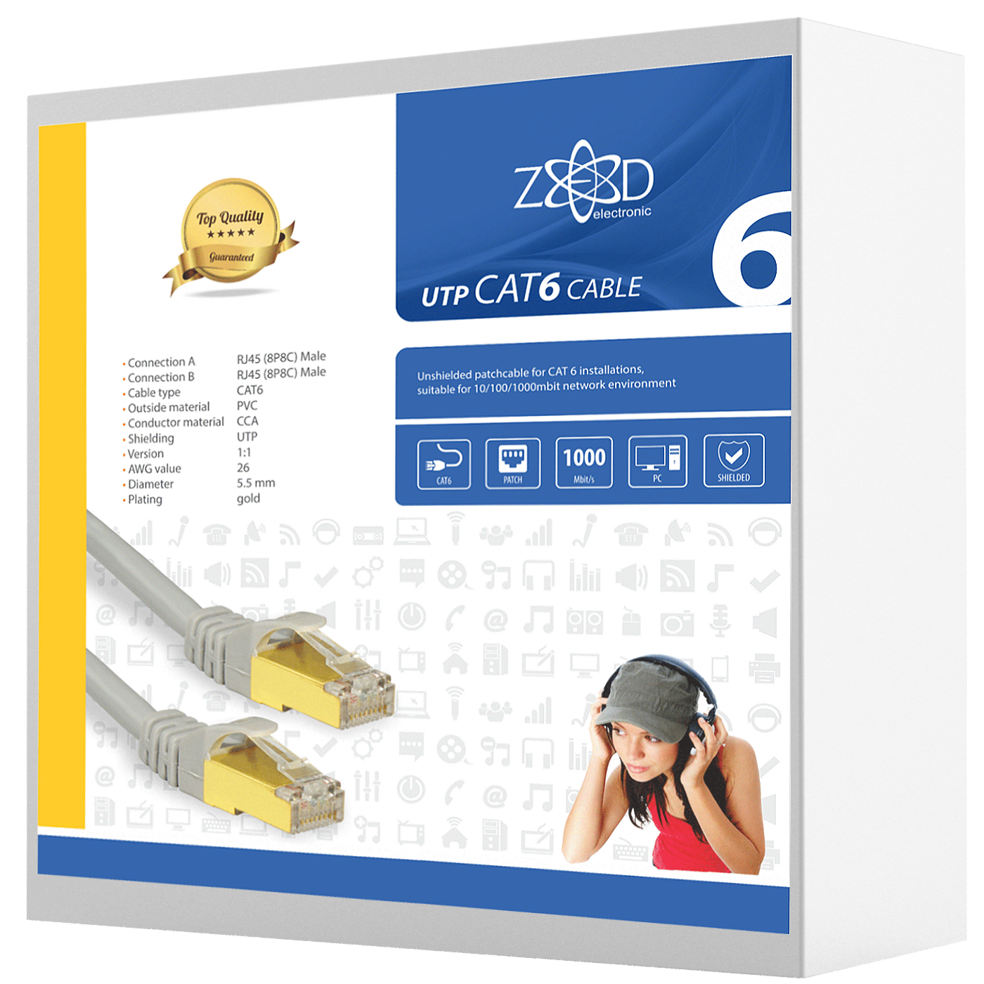 Mrežni kabel ZED ELECTRONIC FTP6/30 CAT6 30 met
