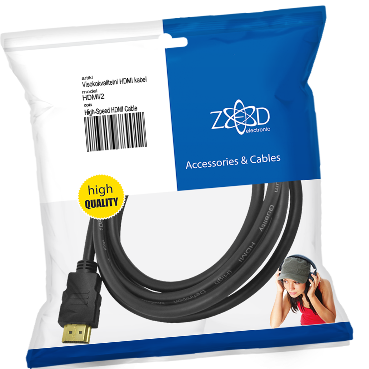 ZED electronic HDMI kabel, 2.0 met - HDMI/2-0
