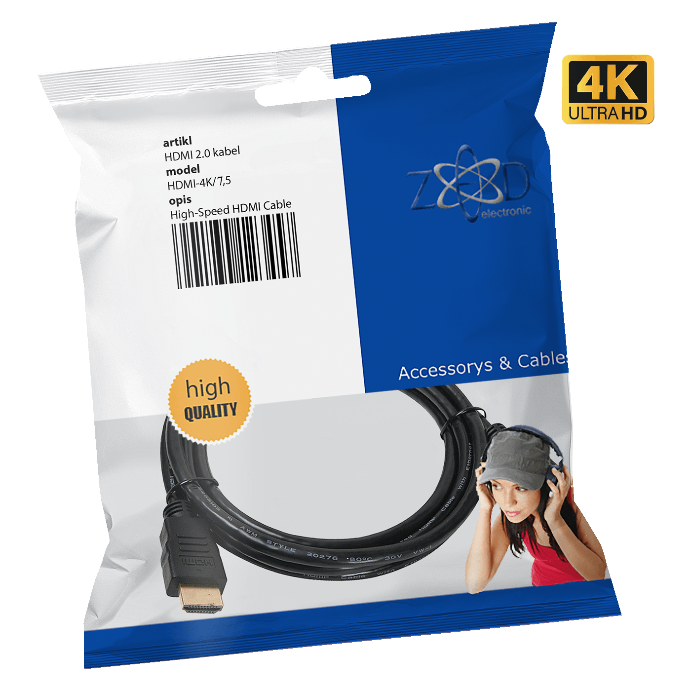 HDMI kabel ZED ELECTRONIC HDMI-4K/7.5 4K, dužina 7,5 met.-0