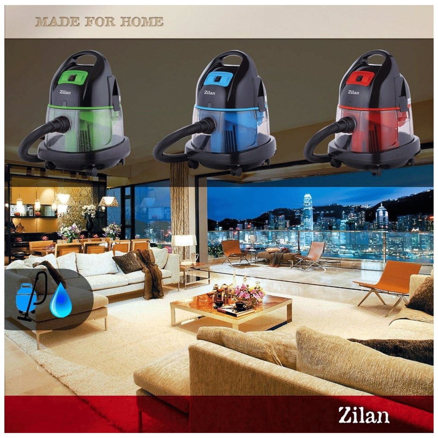 Zilan Usisavač za suho/mokro usisavanje, 1600 W, crvena - ZLN8945/RD-3