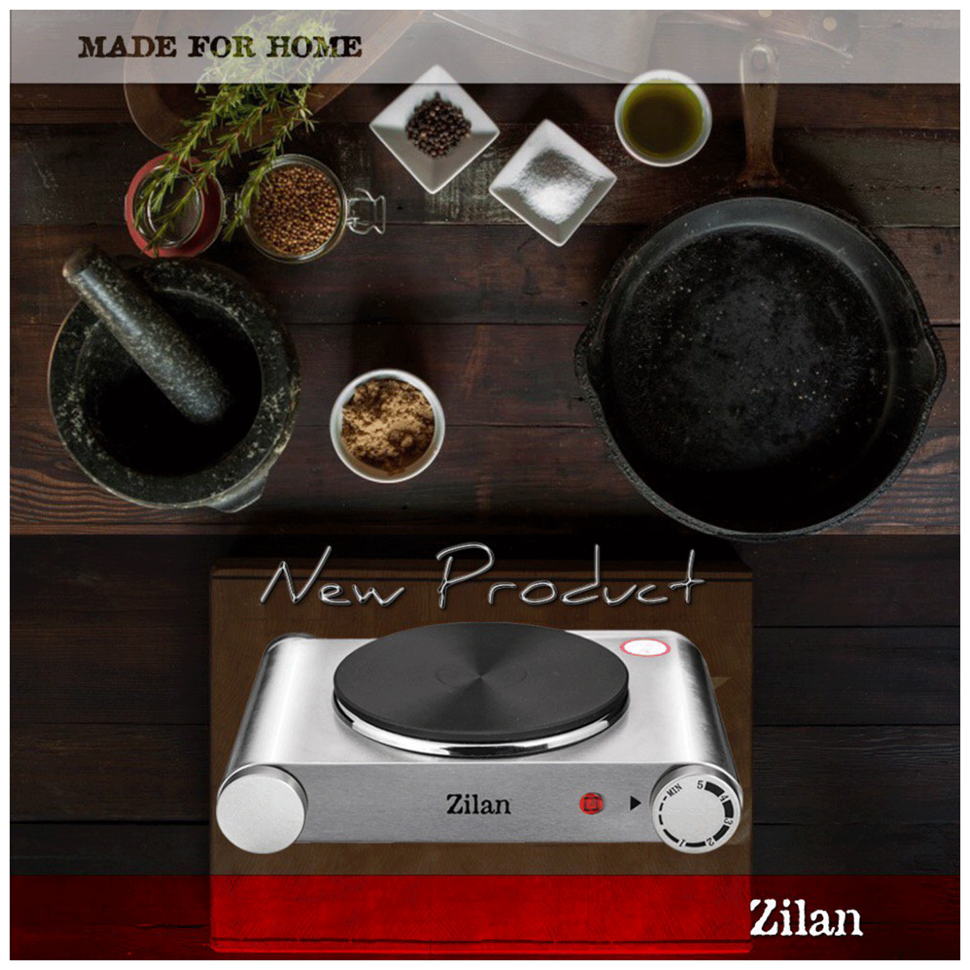 Zilan Električno kuhalo, 1 ploča - 18 cm, 1500 W, INOX - ZLN0535-2