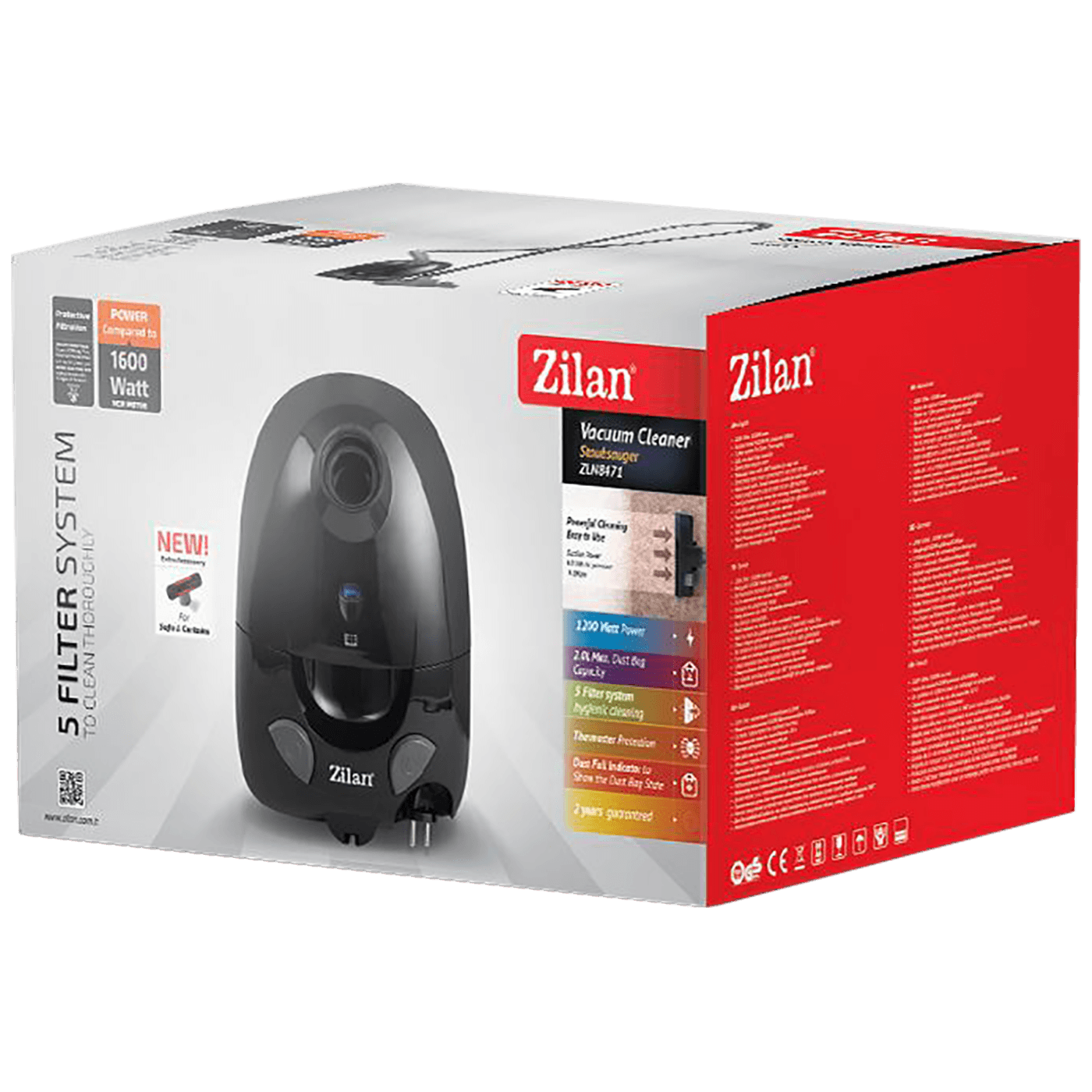 Zilan Usisavač sa vrećicom, 1200/210 W crna - ZLN8471-1