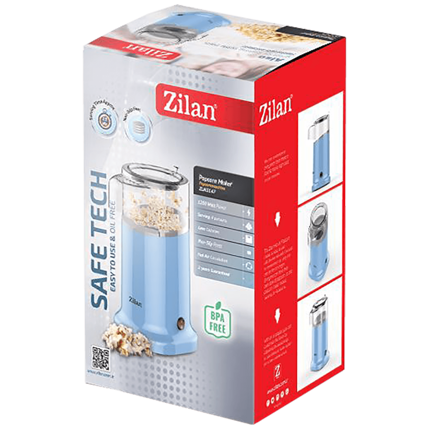 Zilan Aparat za kokice, 1200 W, plava - ZLN3147-1