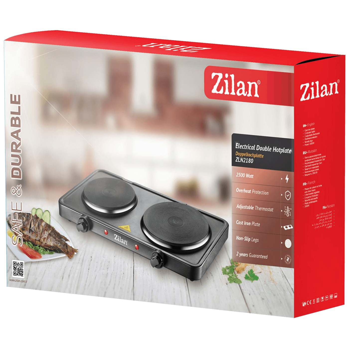 Zilan Električno kuhalo, 2 ploče - 15.5/18.5 cm, 2500 W crna - ZLN2180/BK-1