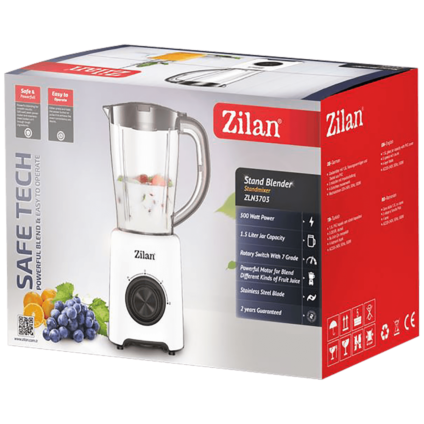Blender ZILAN ZLN3703 (1.5 lit., 500 W, 7 brzina)-1