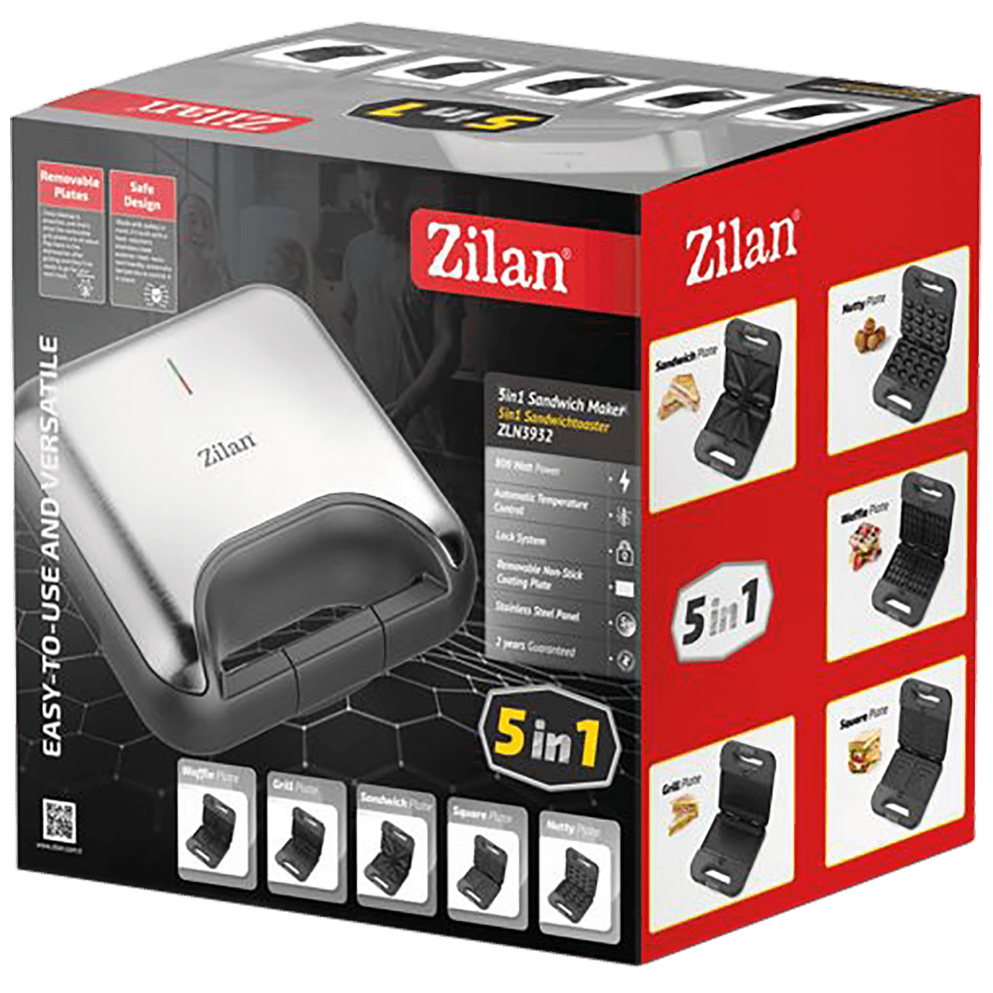 Toster ZILAN ZLN3932 5u1, Inox, LED indikator, 800 W-1
