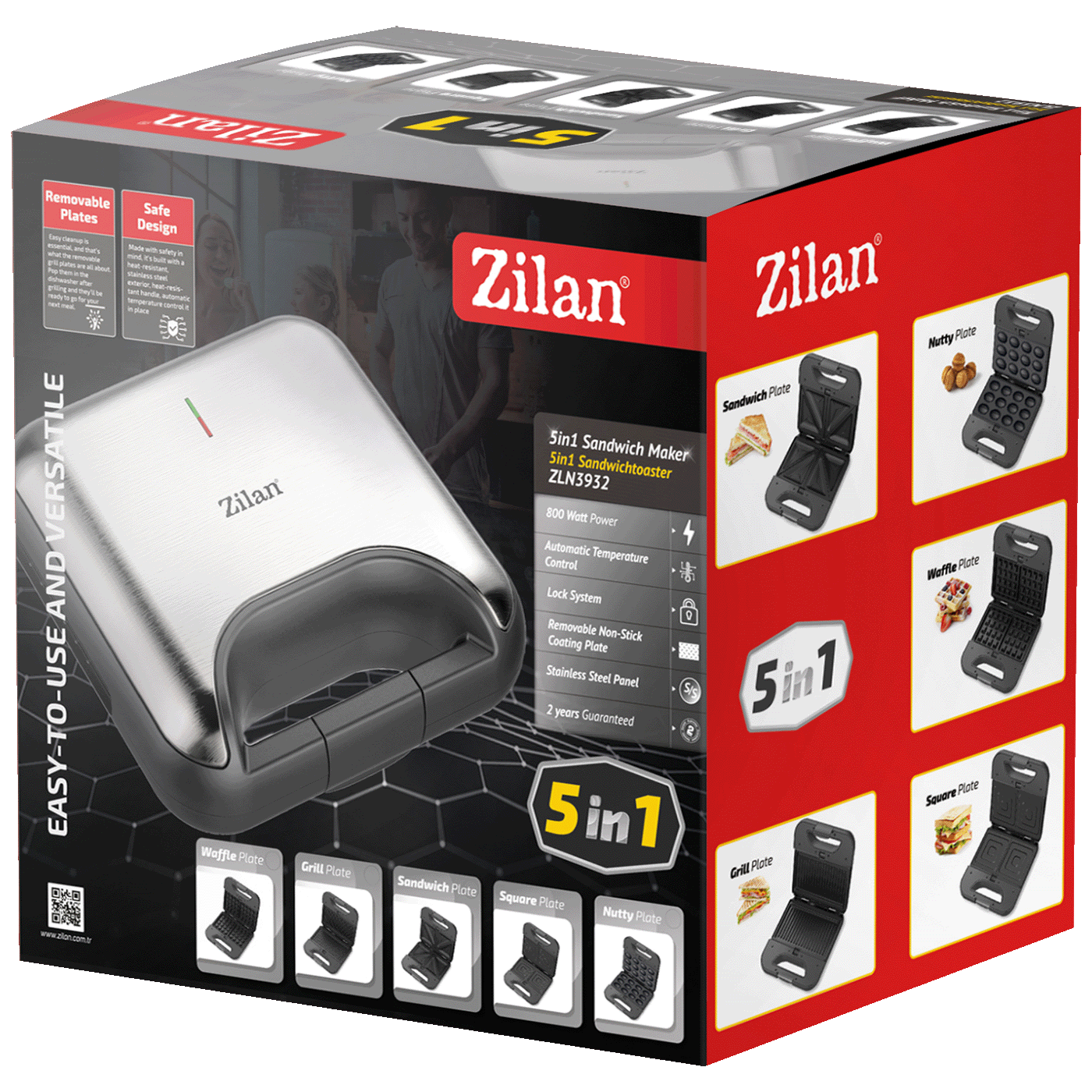 Toster ZILAN ZLN3932 5u1, Inox, LED indikator, 800 W-8