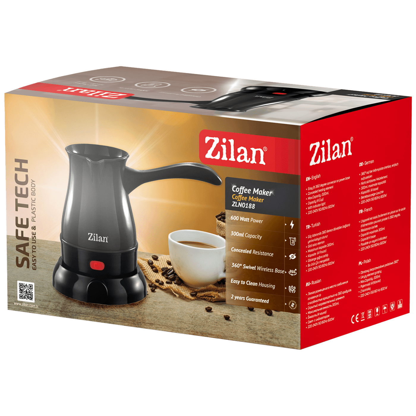 Zilan Kuhalo za kavu, 600 W, 0,3 lit. crna - ZLN0188 BK-1