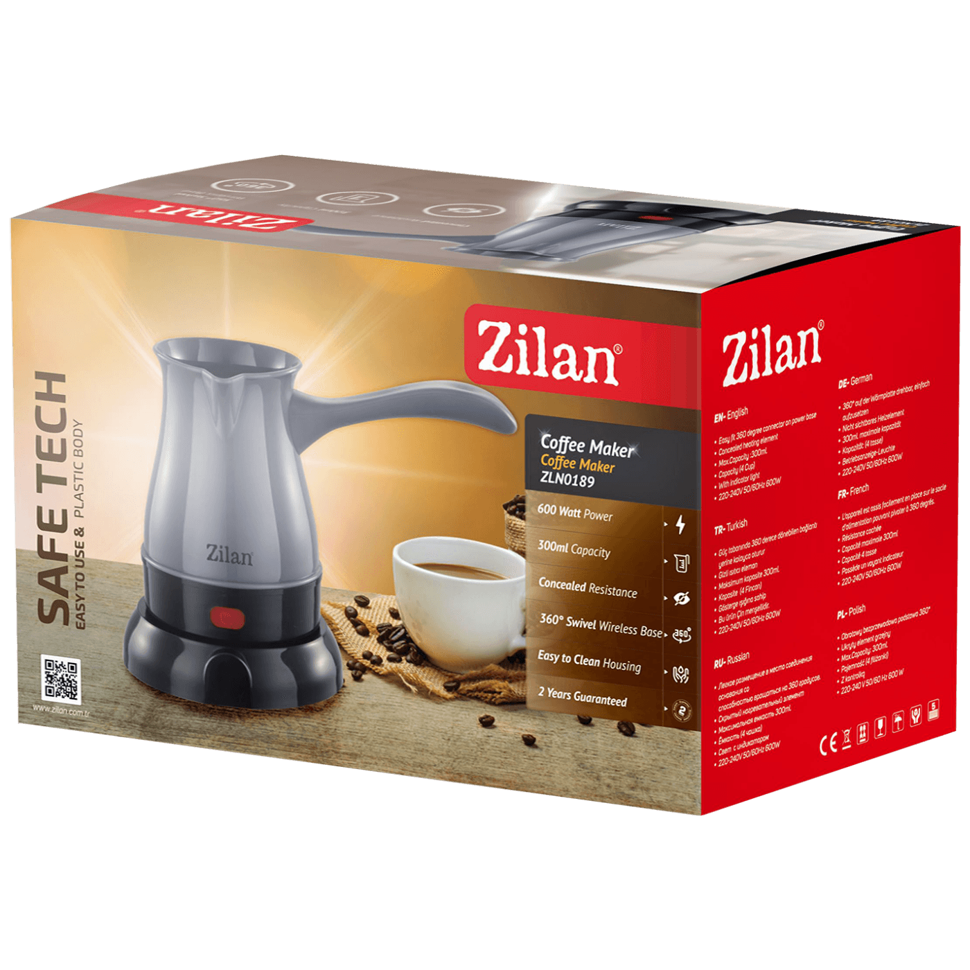 Kuhalo za kavu ZILAN ZLN0189 600 W, 0,3 lit. sivo-1