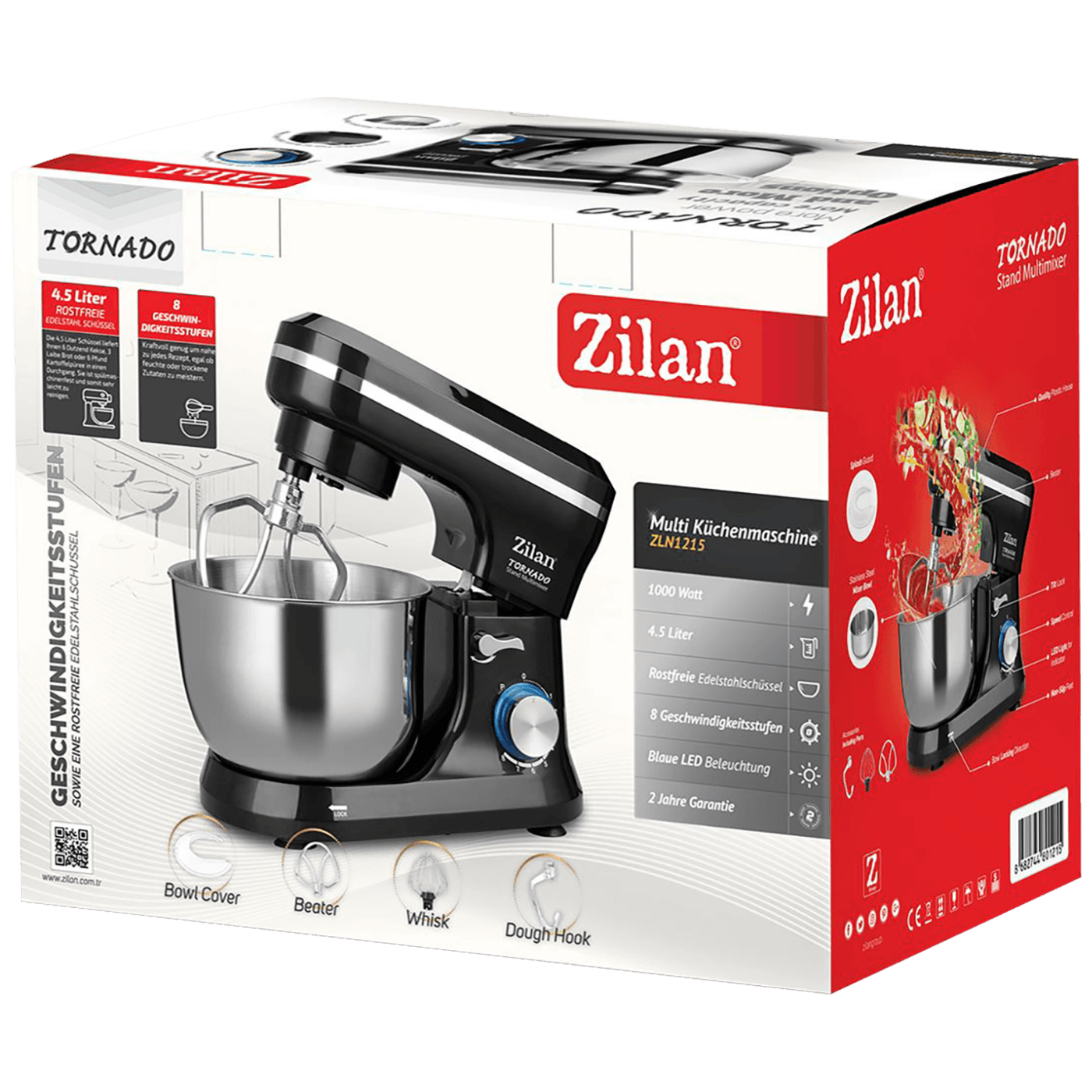 Zilan Mikser sa posudom, 6 brzina+pulse, 4.5 lit., 1000 W - ZLN1215-1