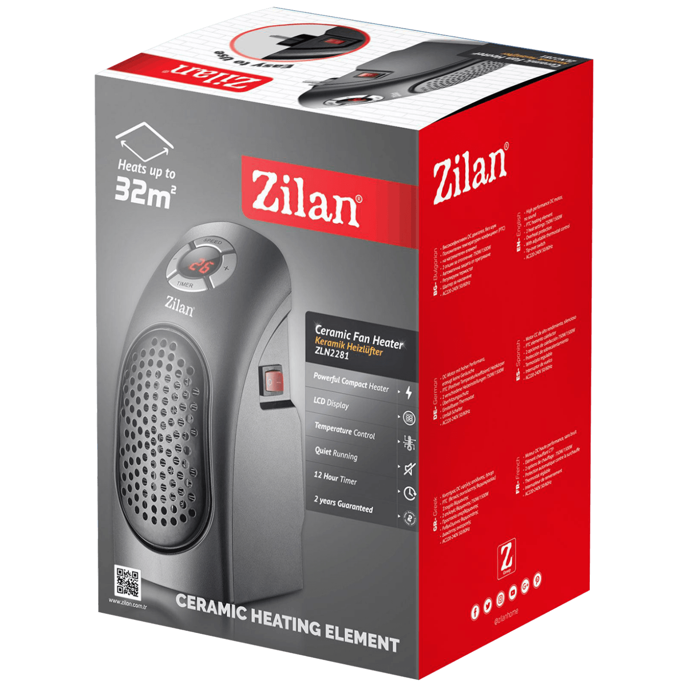 Zilan Grijalica keramička, 400W, timer - ZLN2281-1
