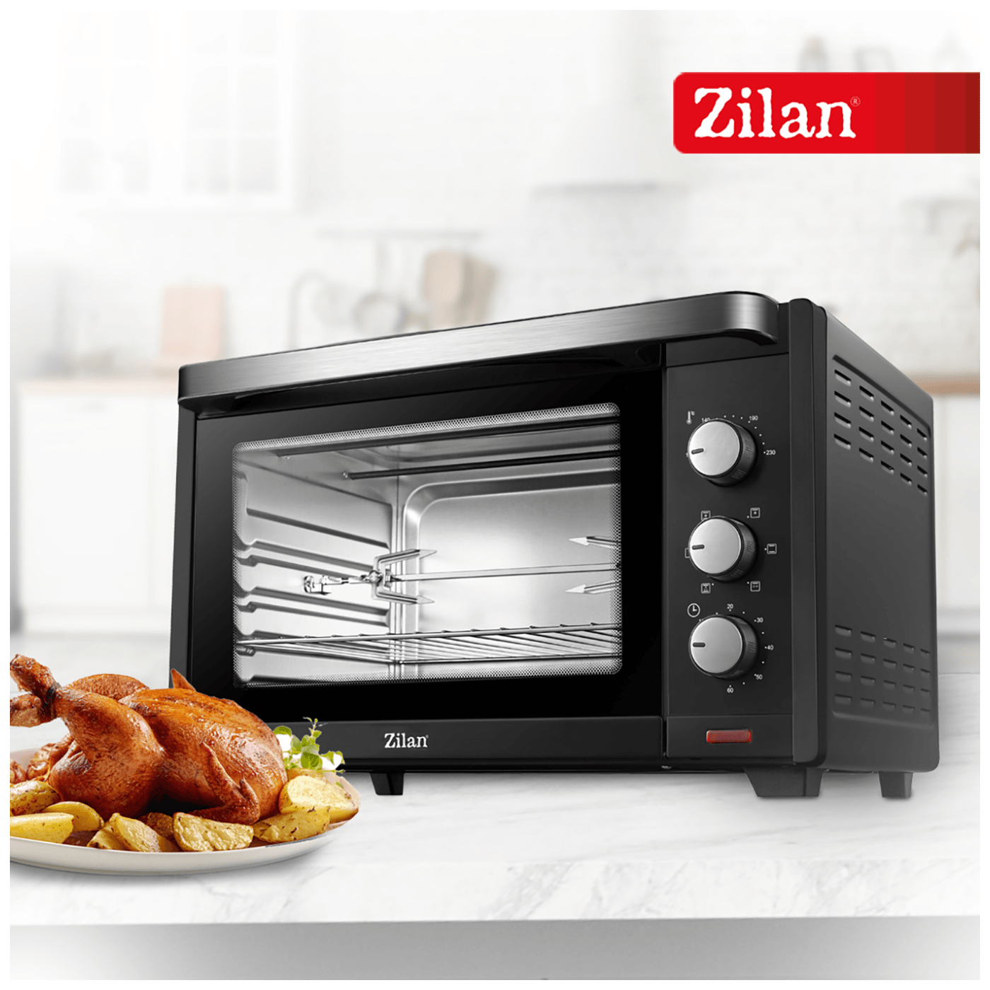Zilan Mini pećnica sa grillom, zapremina 45 l, 2000 W crna - ZLN1024-5