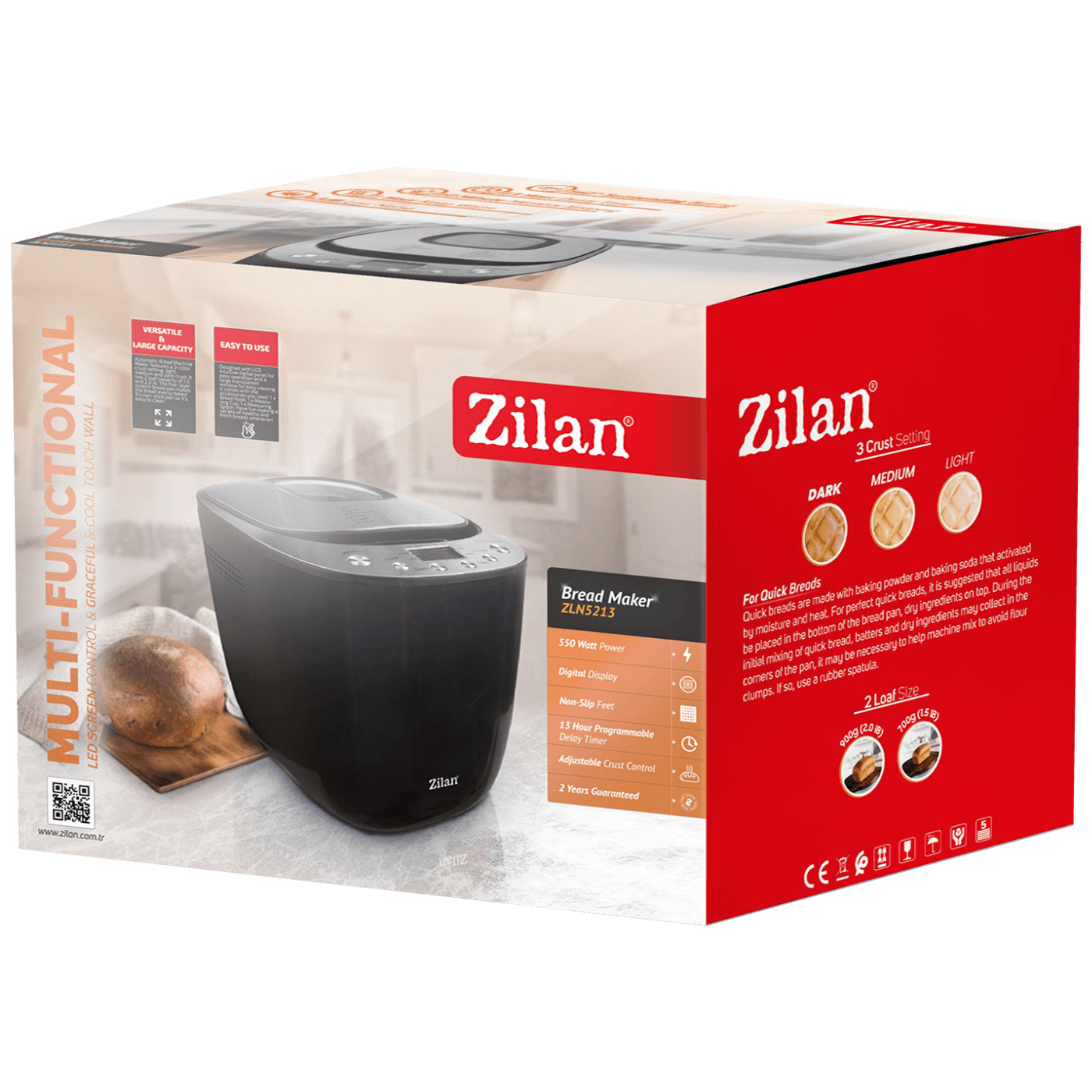 Zilan Pekač kruha, 12 programa, 550 W - ZLN5213-1