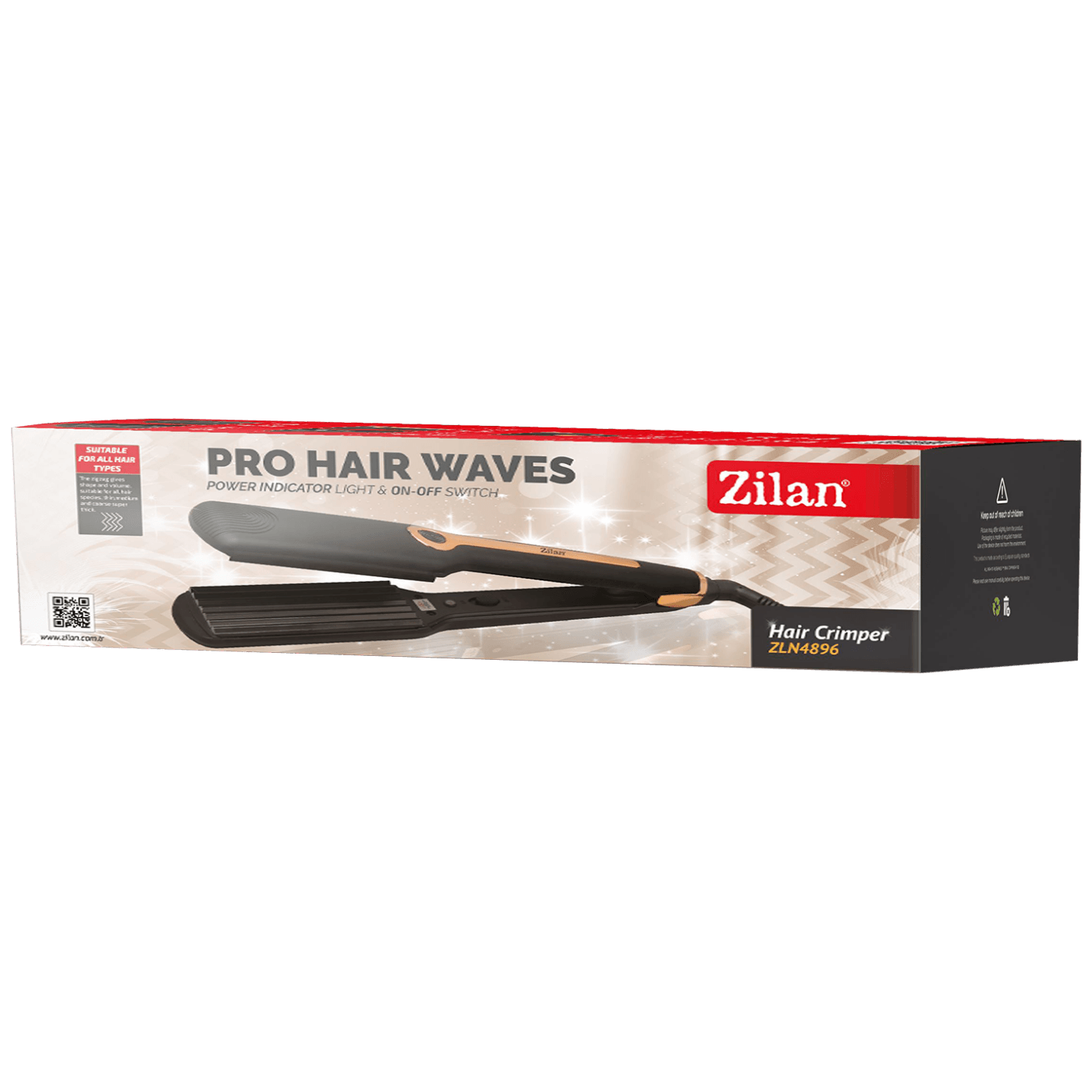 Pegla za kosu ZILAN ZLN4896 (keramički premaz, brzo zagrijavanje do 200 °C, LED indikator, rotirajući kabel 1,8 m, 30 W)-1