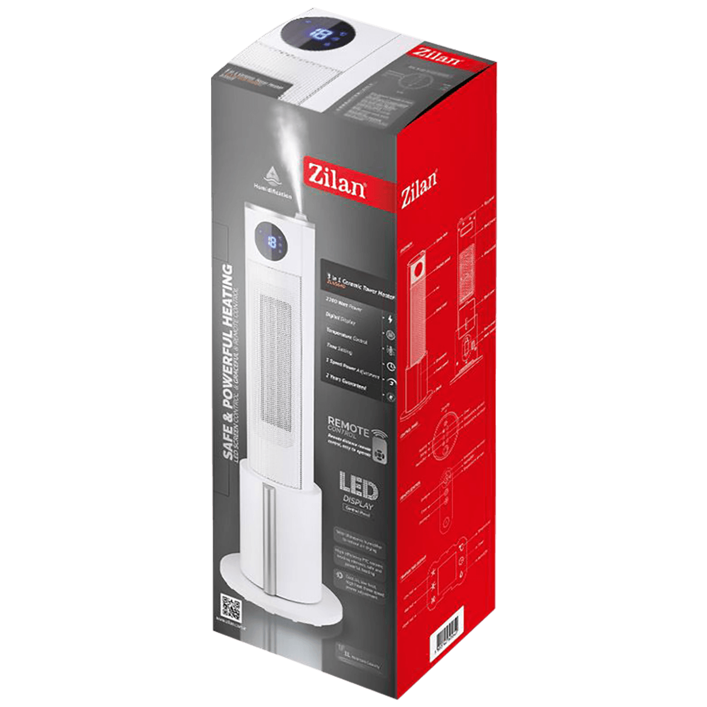 Zilan Grijalica + ovlaživač sa keramičkim grijačem, 3u1, 2200 W - ZLN5640-1
