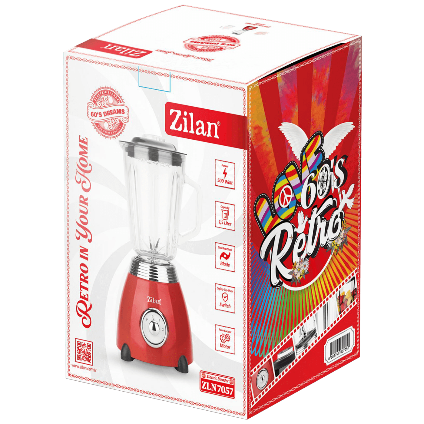 Blender ZILAN Retro ZLN7057 (1.5 lit., 500W, 2 brzine)-1