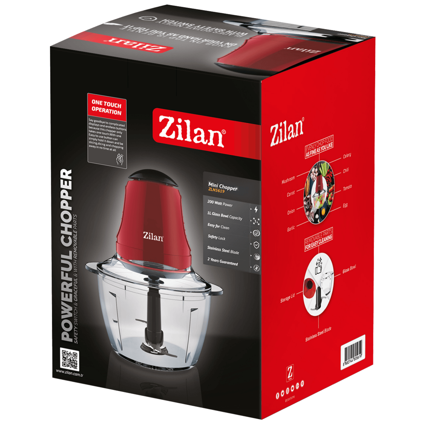 Zilan Sjeckalica, staklena posuda 1.0 lit., 200 W - ZLN5619-1