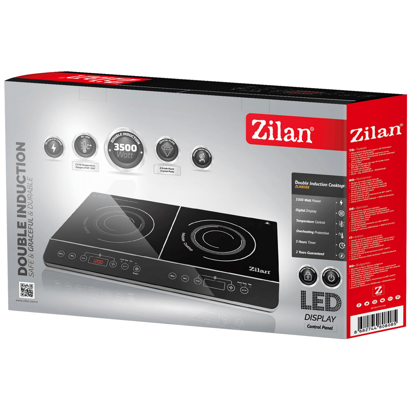 Indukcijsko kuhalo ZILAN ZLN8088 3500 W-1