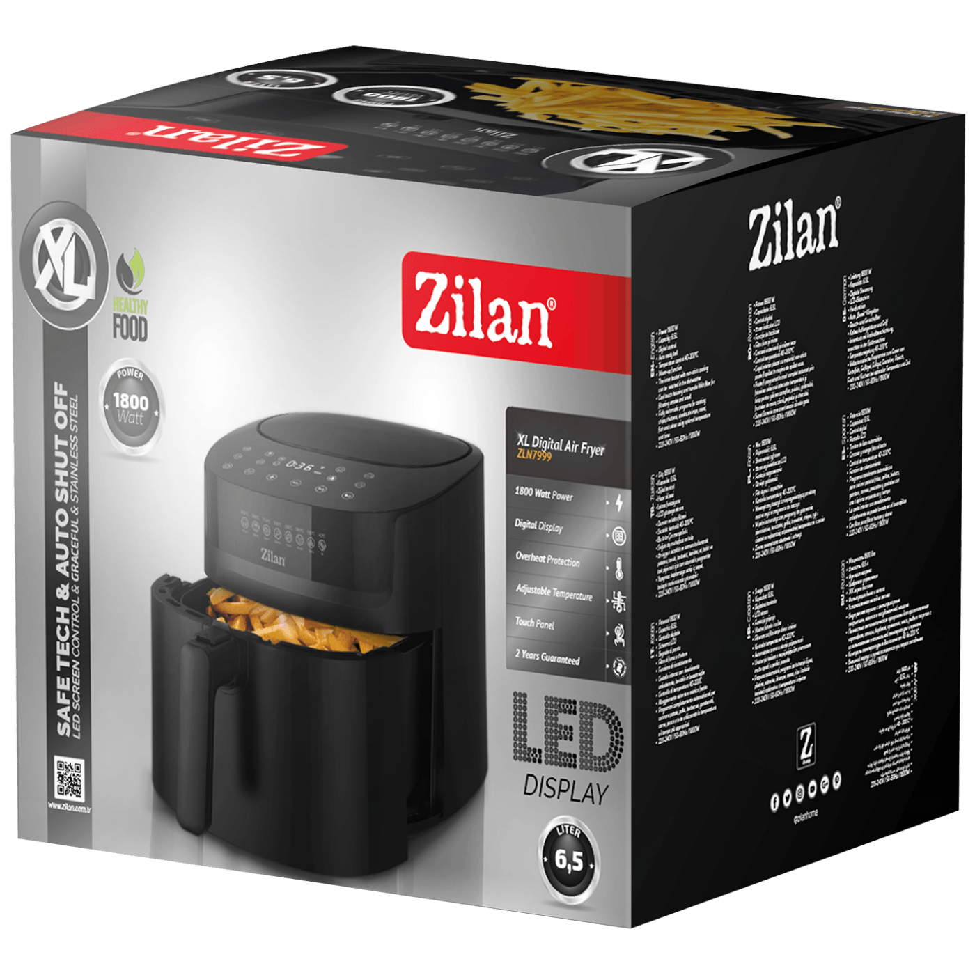 Zilan Friteza na vrući zrak, 1800 W, XL zapremina posude 6.2 lit. - ZLN7999-1