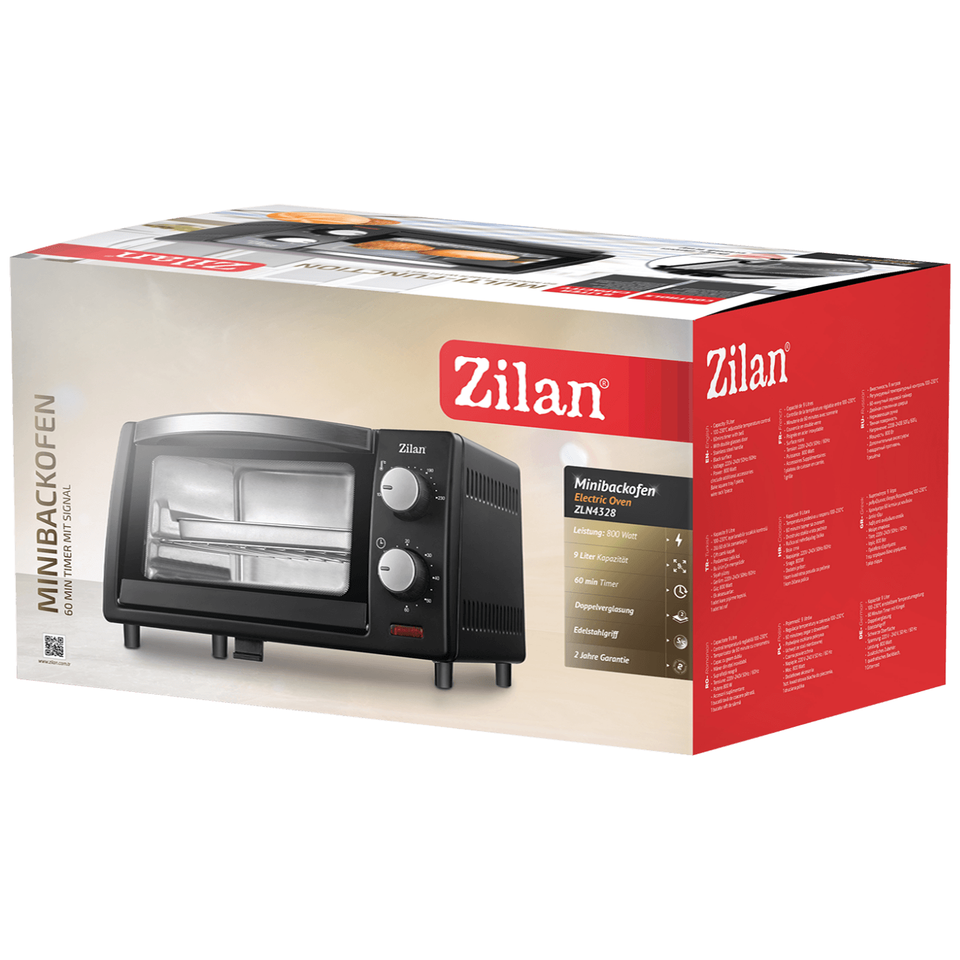 Zilan Mini pećnica, zapremina 9 l, 800 W crna - ZLN4328-3