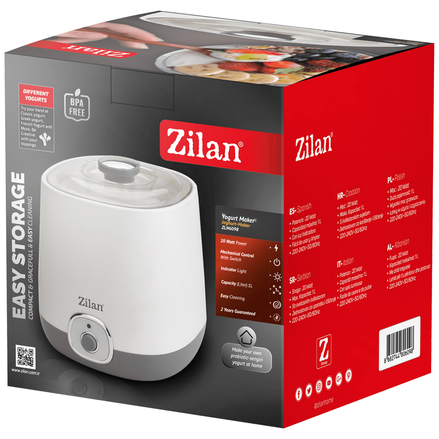 Zilan Aparat za pravljenje jogurta, 20 W - ZLN6098-2