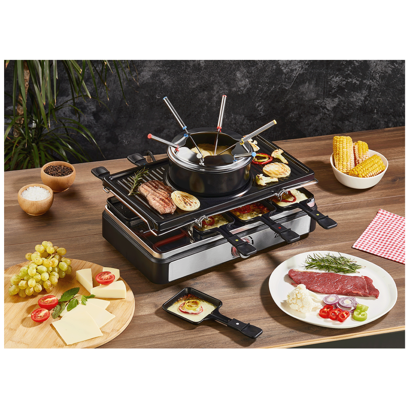 Zilan Električni Roštilj / Raclette / Fondue od sira, 3u1, 1400W - ZLN8856-5