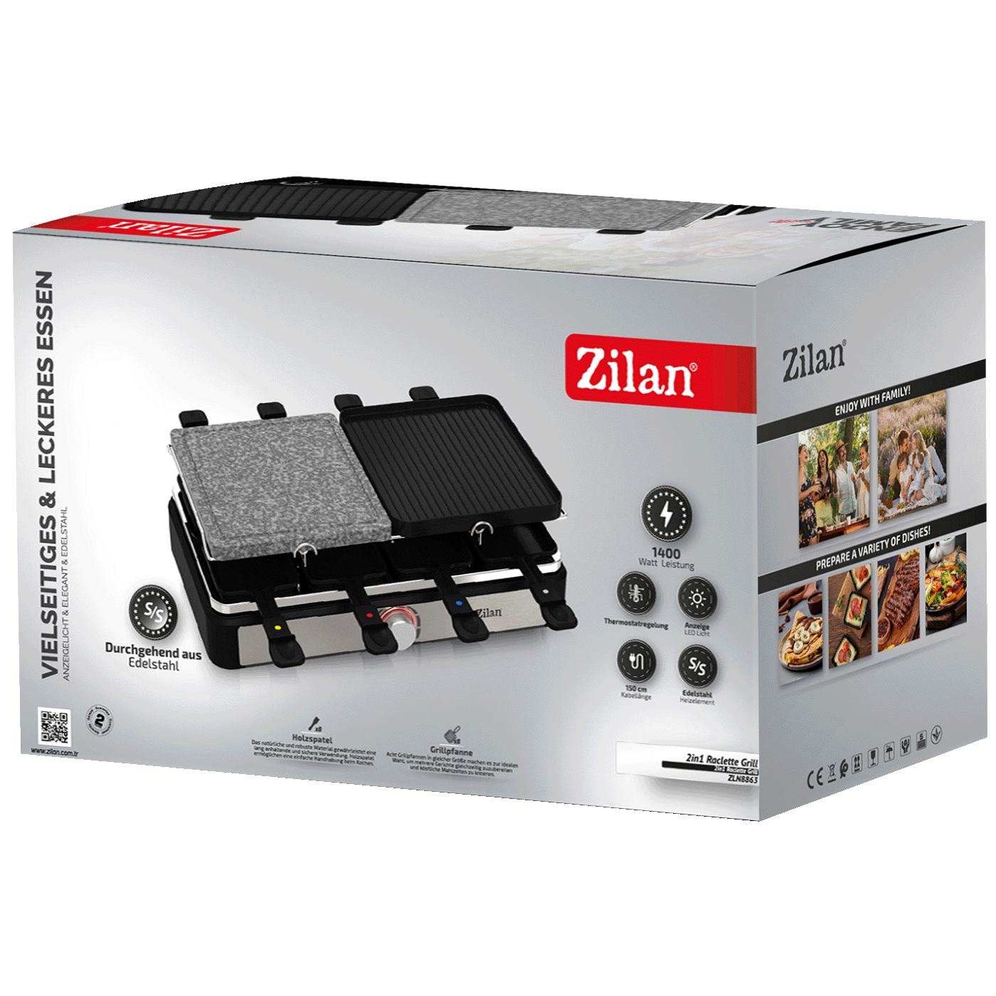 Zilan Električni Roštilj / Raclette, 2u1, 1400W - ZLN8863-6