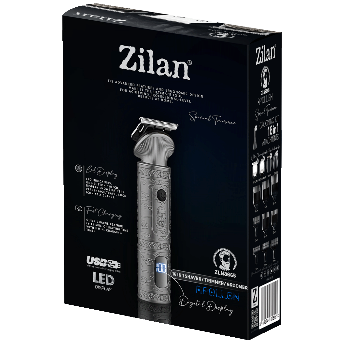 Zilan Aparat za šišanje, brijanje, trimer, 16u1 - ZLN8665 Apollon-4