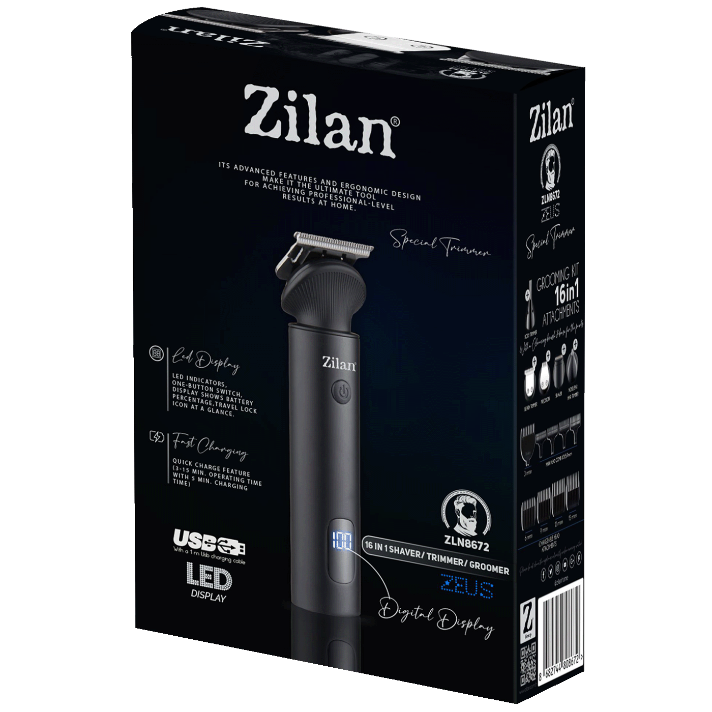 Zilan Aparat za šišanje, brijanje, trimer, 16u1 - ZLN8672 Zeus-4