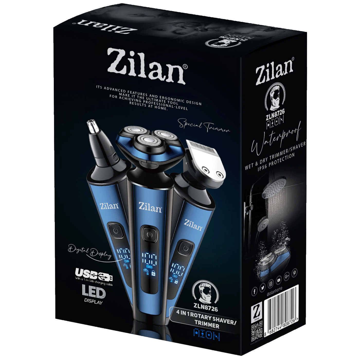 Zilan Aparat za brijanje, trimer, 4u1, IPx6 - ZLN8726 Aion-3