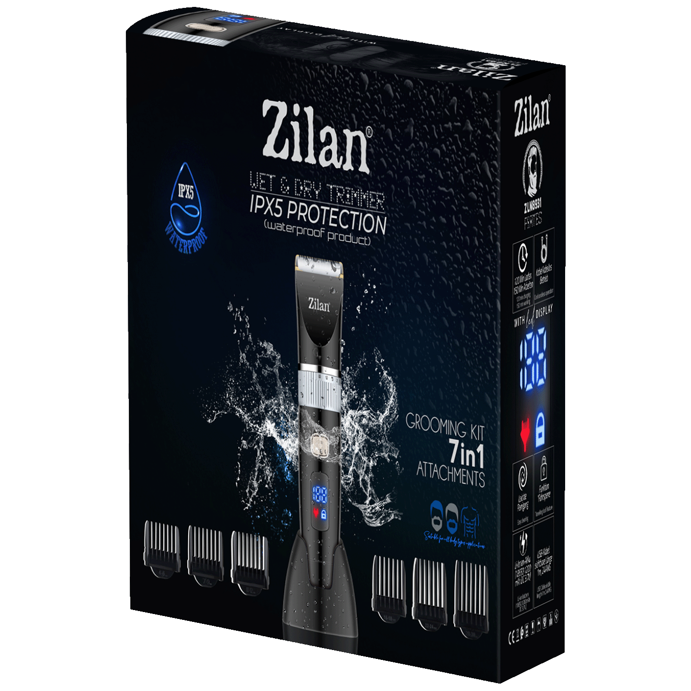 Zilan Aparat za šišanje, 7u1, IPx5 - ZLN8931 Pietas-4