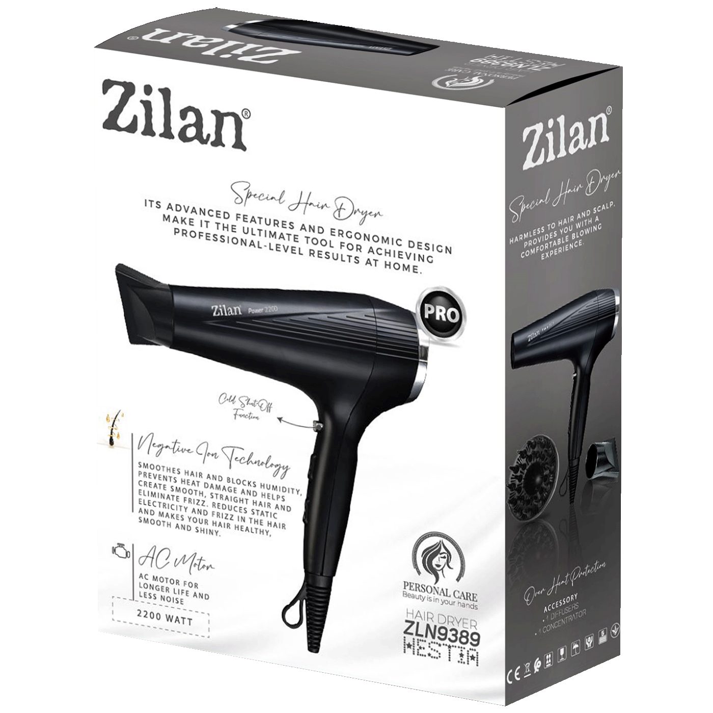Zilan Fen za kosu, 2200 W - ZLN9389 Hestia-1