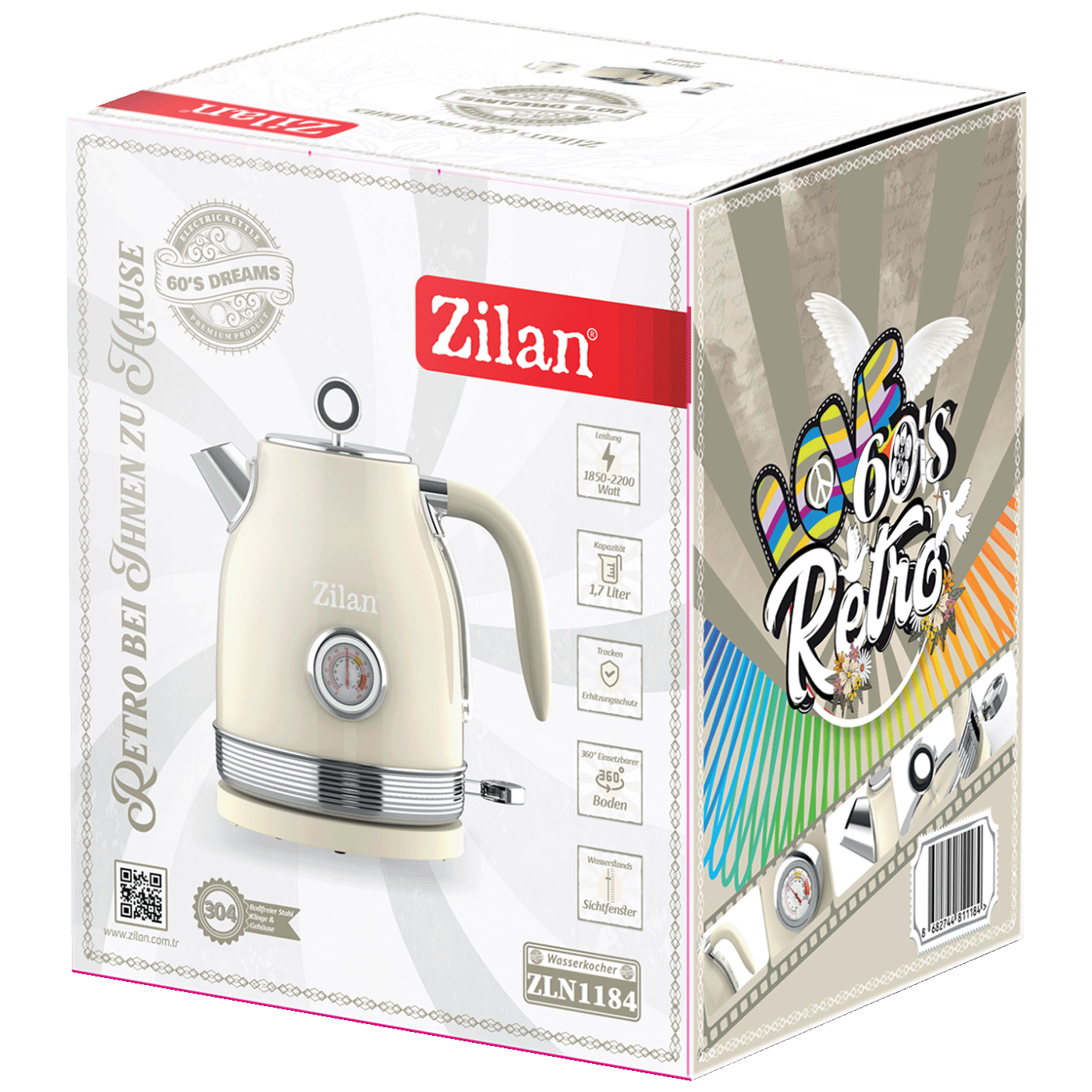 Kuhalo za vodu ZILAN Retro ZLN1184 (1.7 l, 2200 W)-1