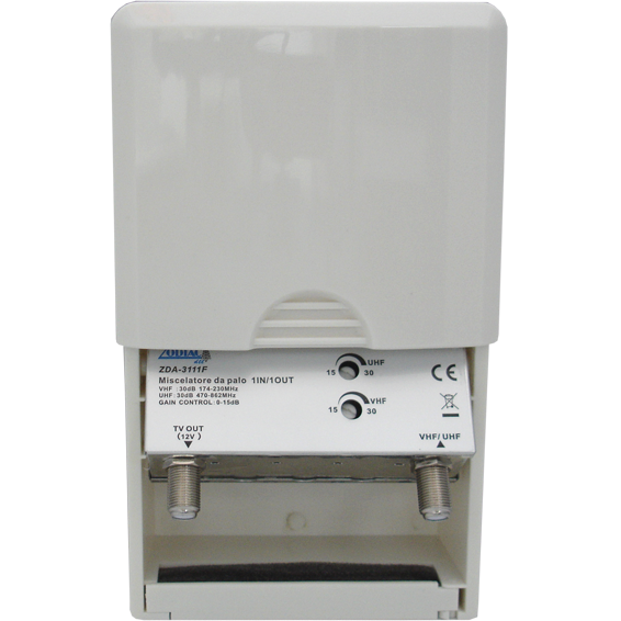 ZODIAC Pojačalo antensko, 1 ulaz 1 izlaz, 15/30dB - ZDA-3111F-0