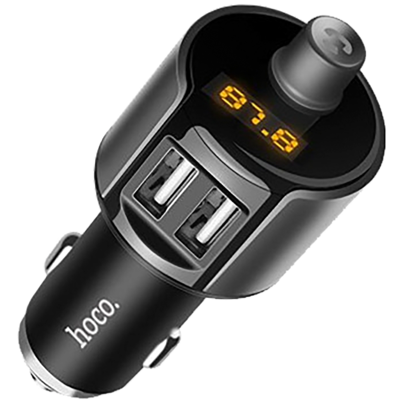 hoco. FM modulator, BT handsfree, 12 V/24 V, 2 x USB 2,4 A - E19 Smart, BT, FM, Charger-2