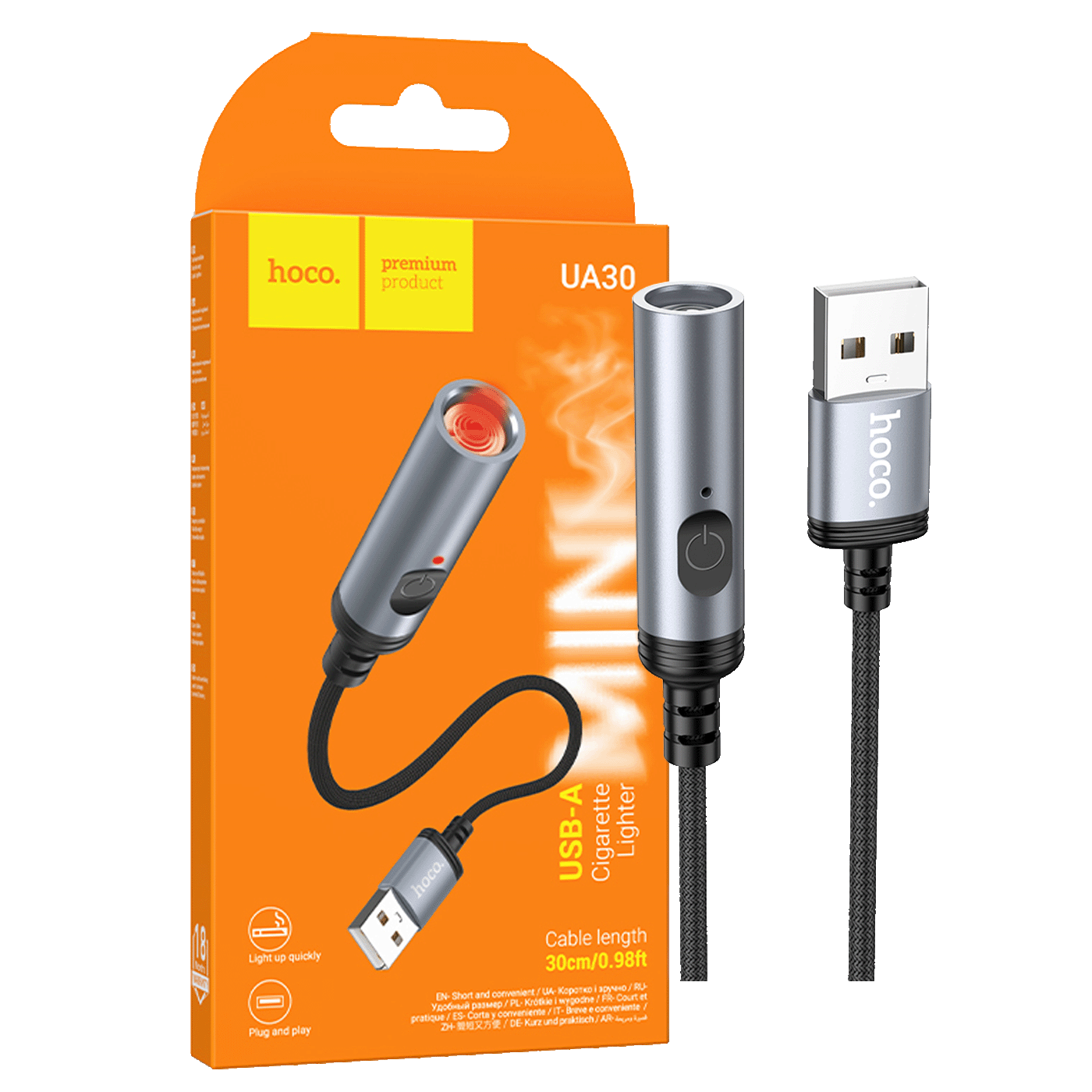 hoco. Upaljač za cigarete sa USB kabelom - UA30 USB-0